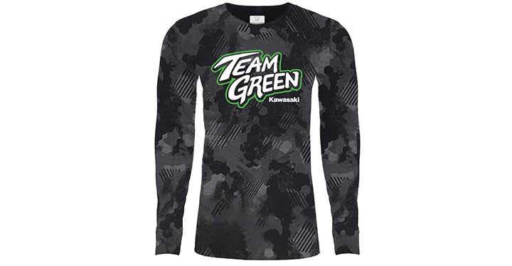 Kawasaki Team Green Camo Long Sleeve T-Shirt detail photo 1