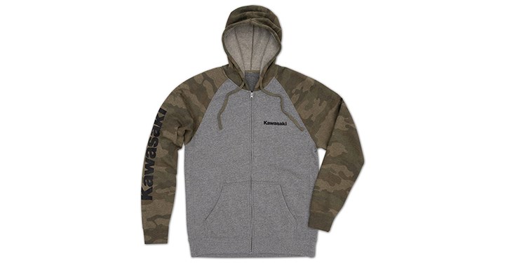 Sweat-Shirt zippé camo léger Kawasaki detail photo 1
