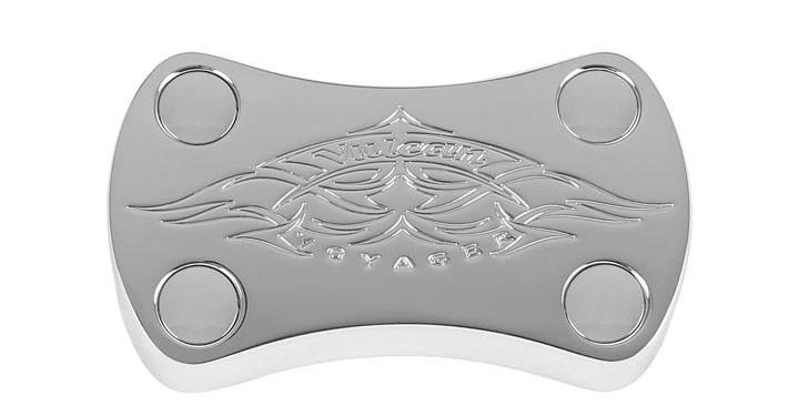 Billet Handlebar Clamp, Chrome, Flame detail photo 1