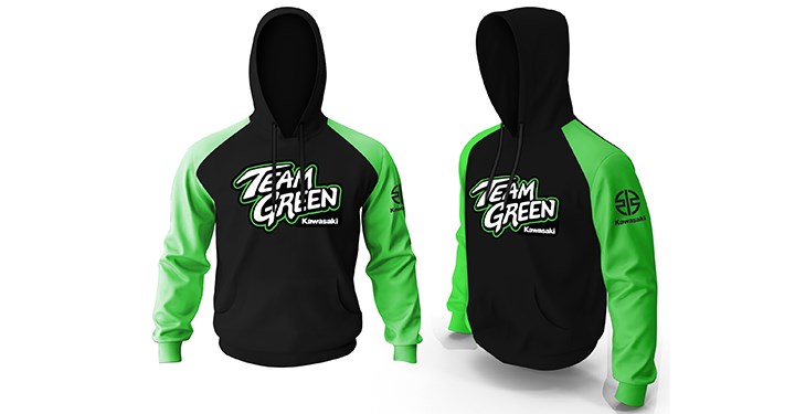 Kawasaki Team Green Hooded Sweatshirt detail photo 1
