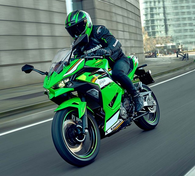 Image of 2025 NINJA 500 SE KRT EDITION in action