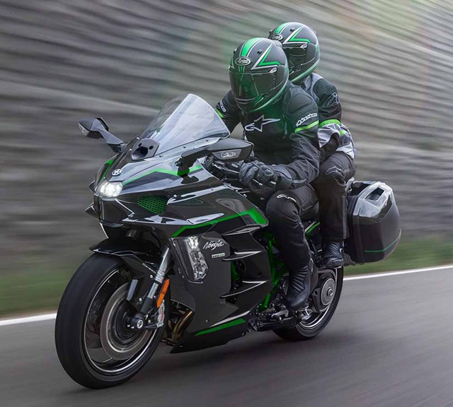 Image of 2026 NINJA H2 SX SE in action