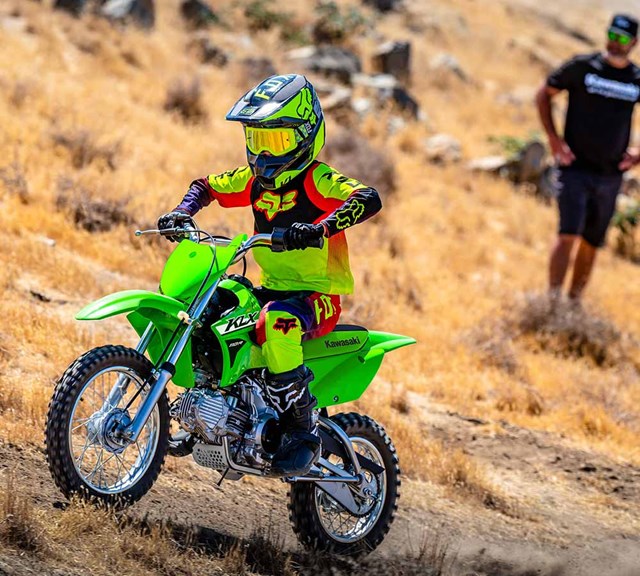 Image of 2024 KLX110R in action