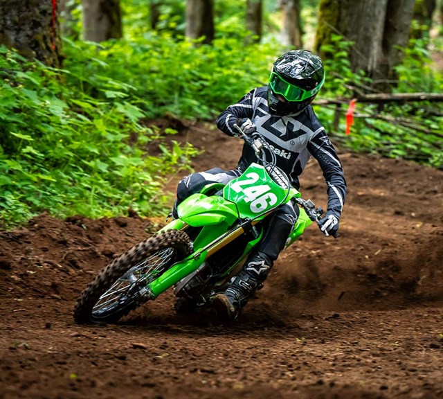 Image of 2025 KX250X in action