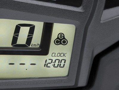 Economical riding indicator on console screen