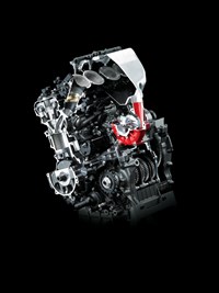 Engine with supercharger highlighted
