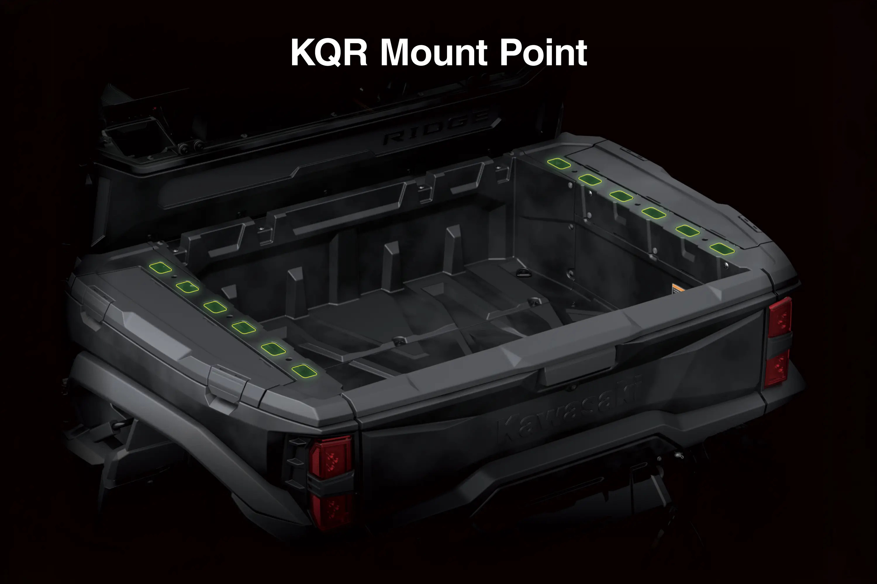 Graphic treatment of a side x side KQR mount points.