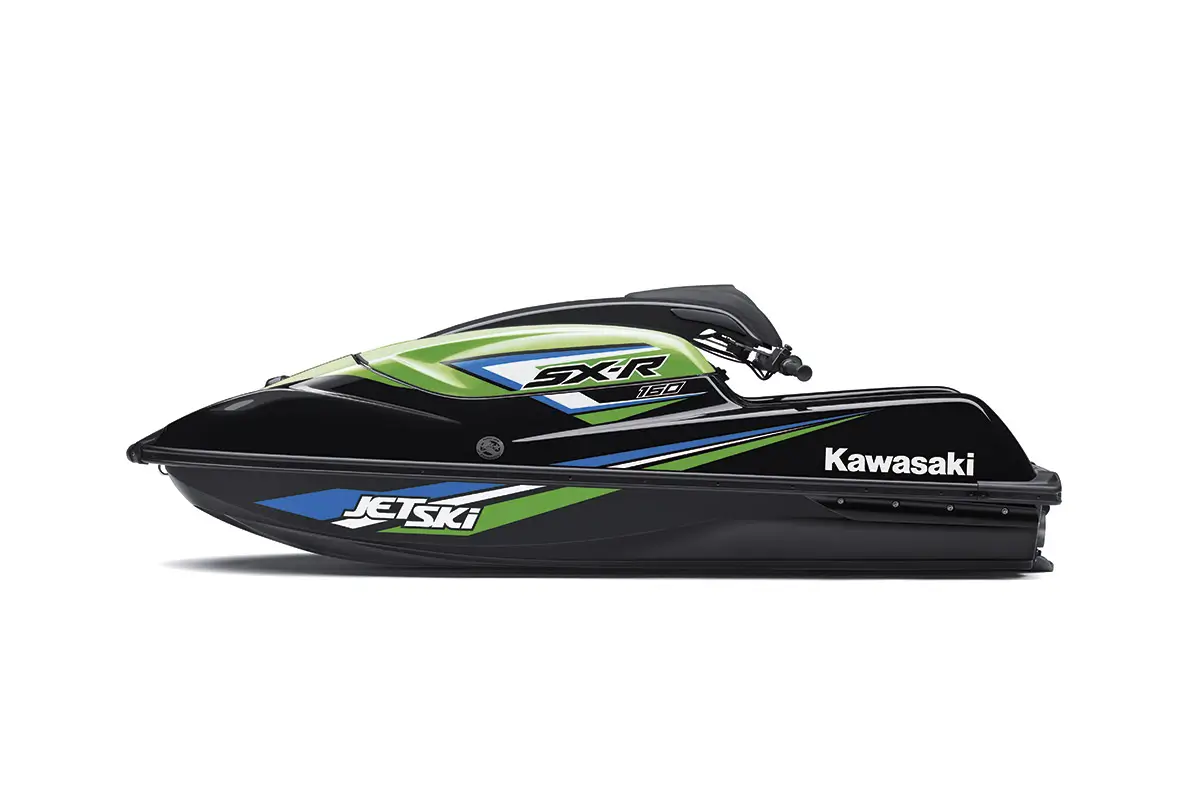 Profile angle of a personal watercraft staged in a white studio background.