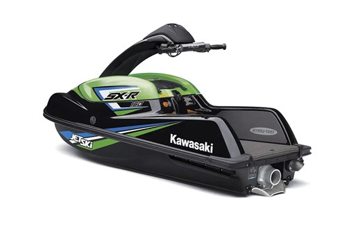 Three-quarter rear angle of a personal watercraft staged in a white studio background. opens in a new window