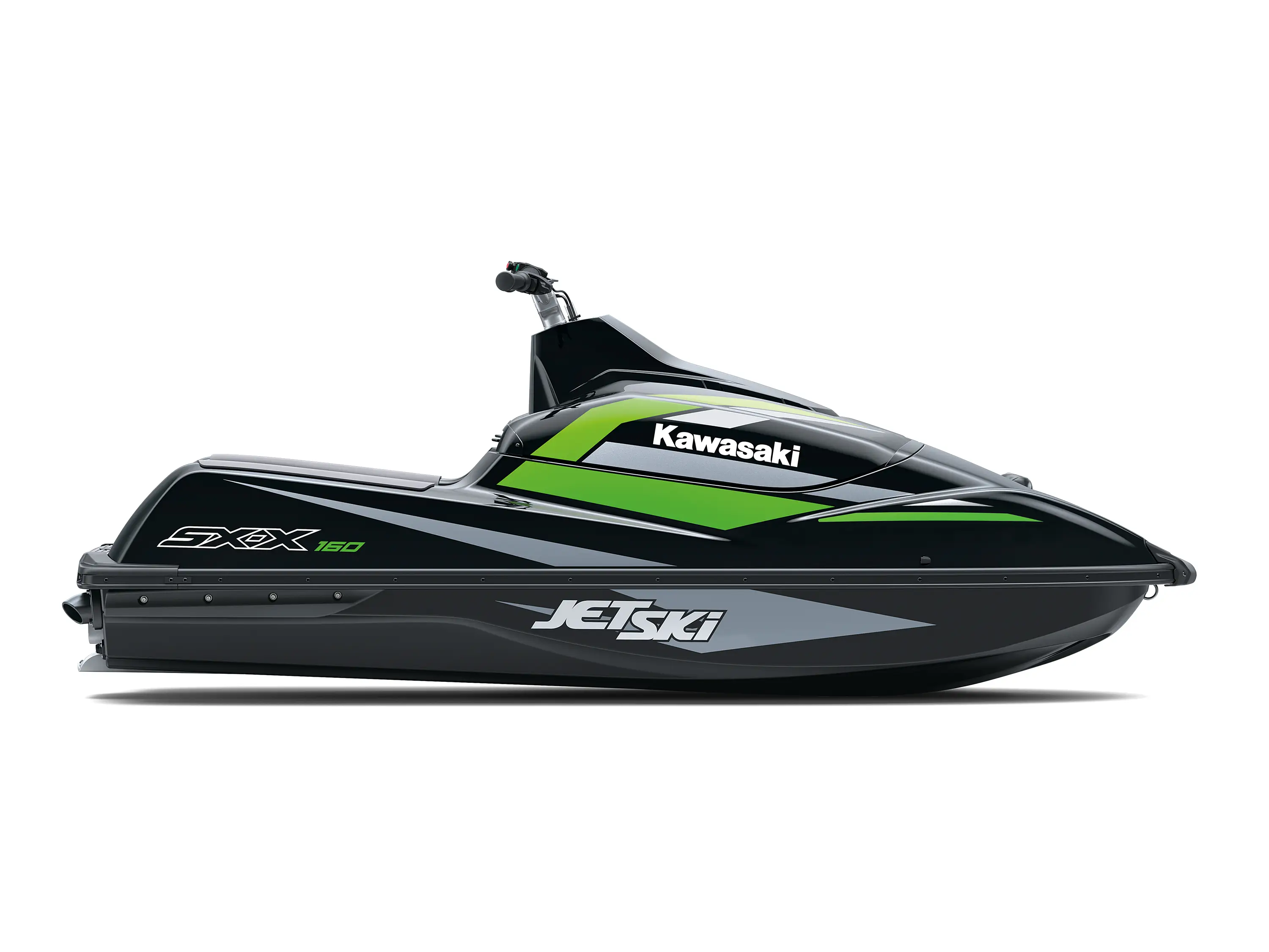 Profile angle of a personal watercraft staged in a white studio background.