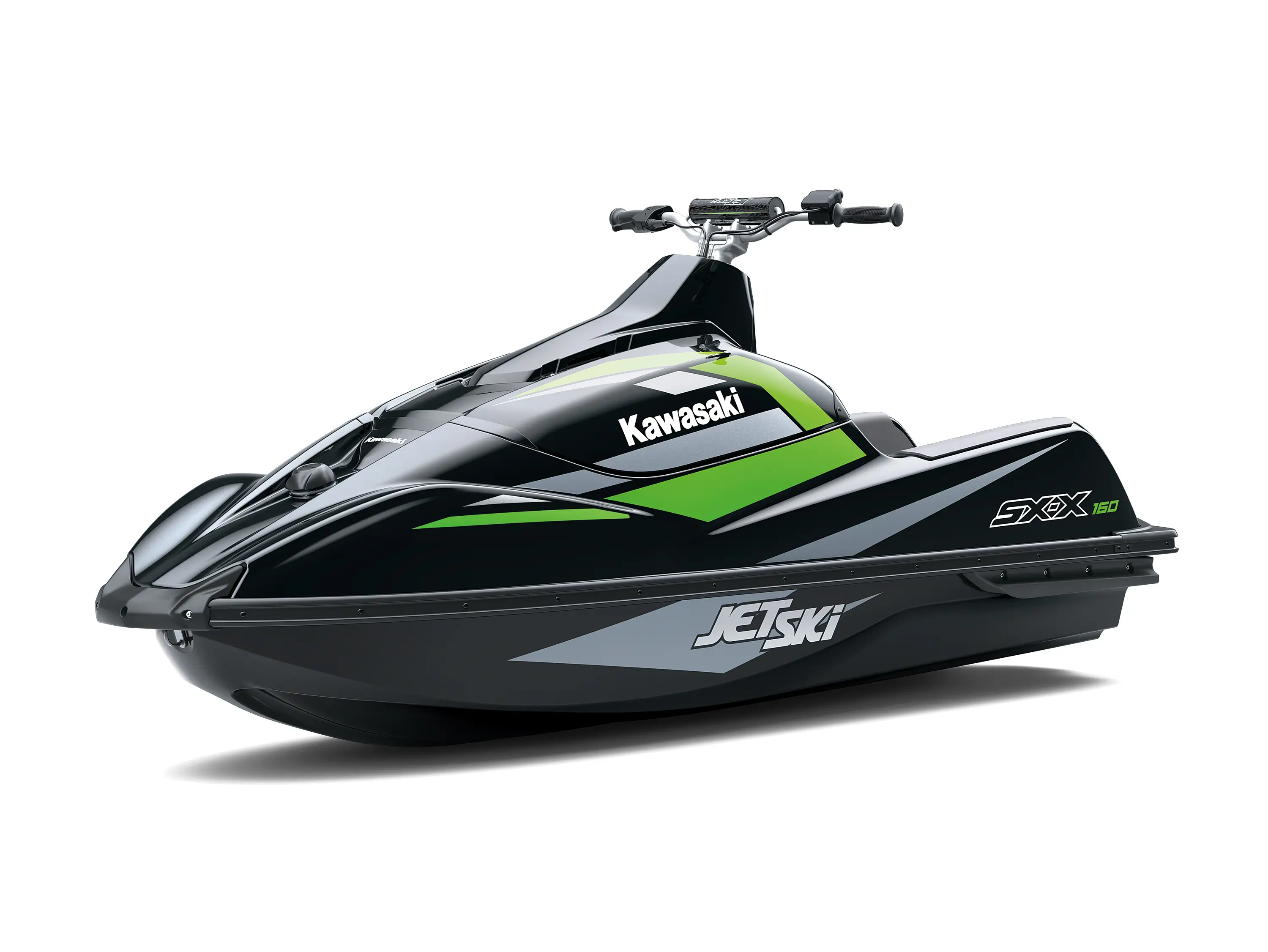 Three-quarter front angle of a personal watercraft staged in a white studio background.