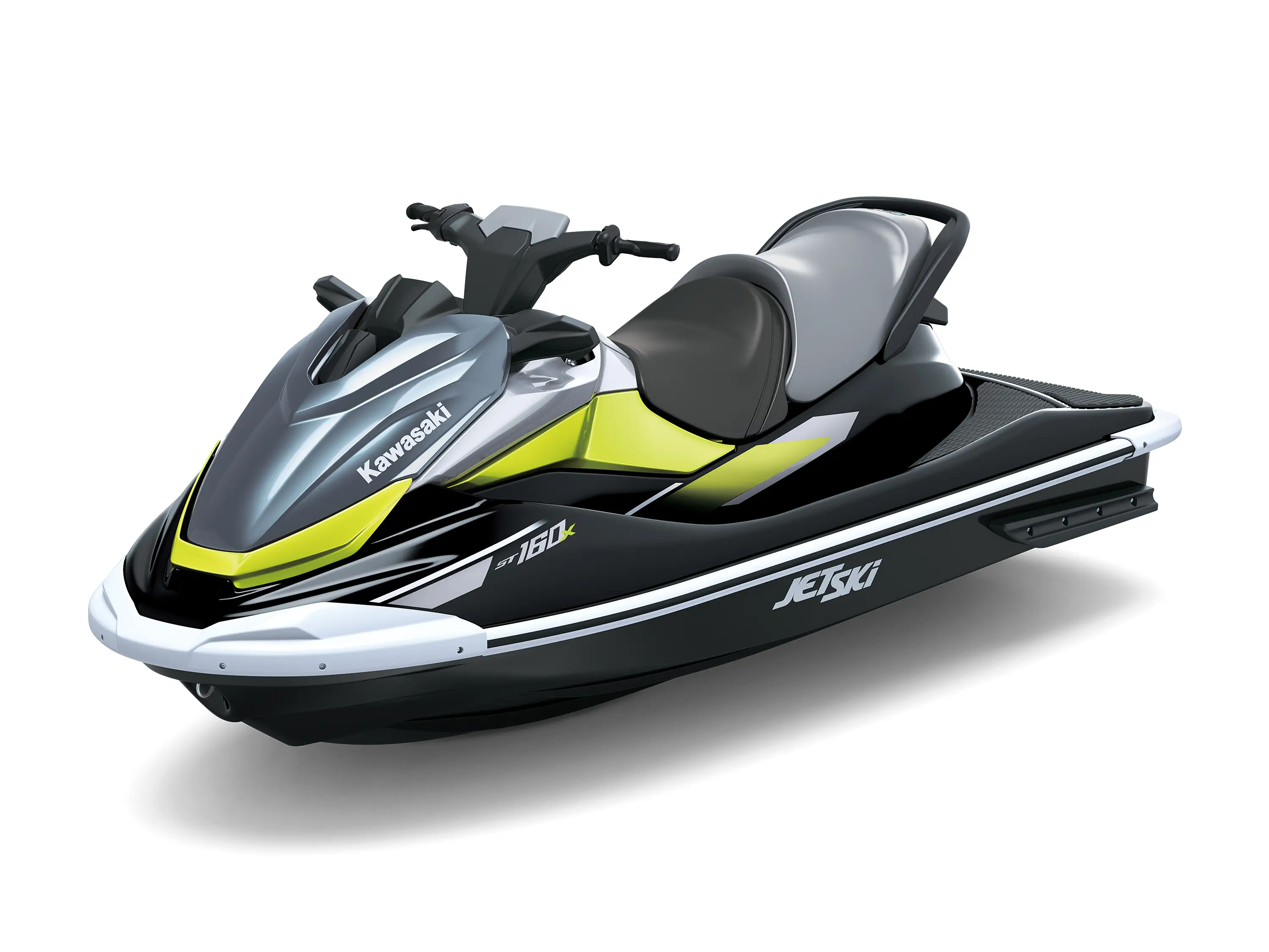 Three-quarter front angle of a personal watercraft staged in a white studio background.