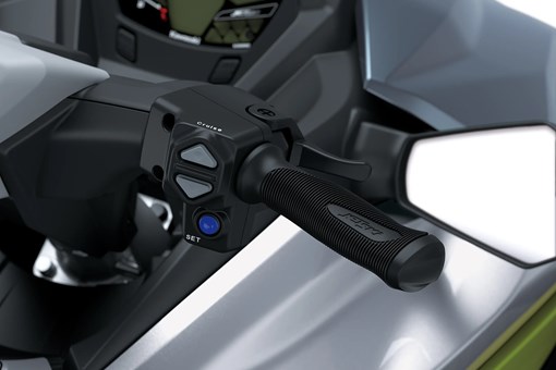 Handlebar of a personal watercraft staged in a white studio background. opens in a new window