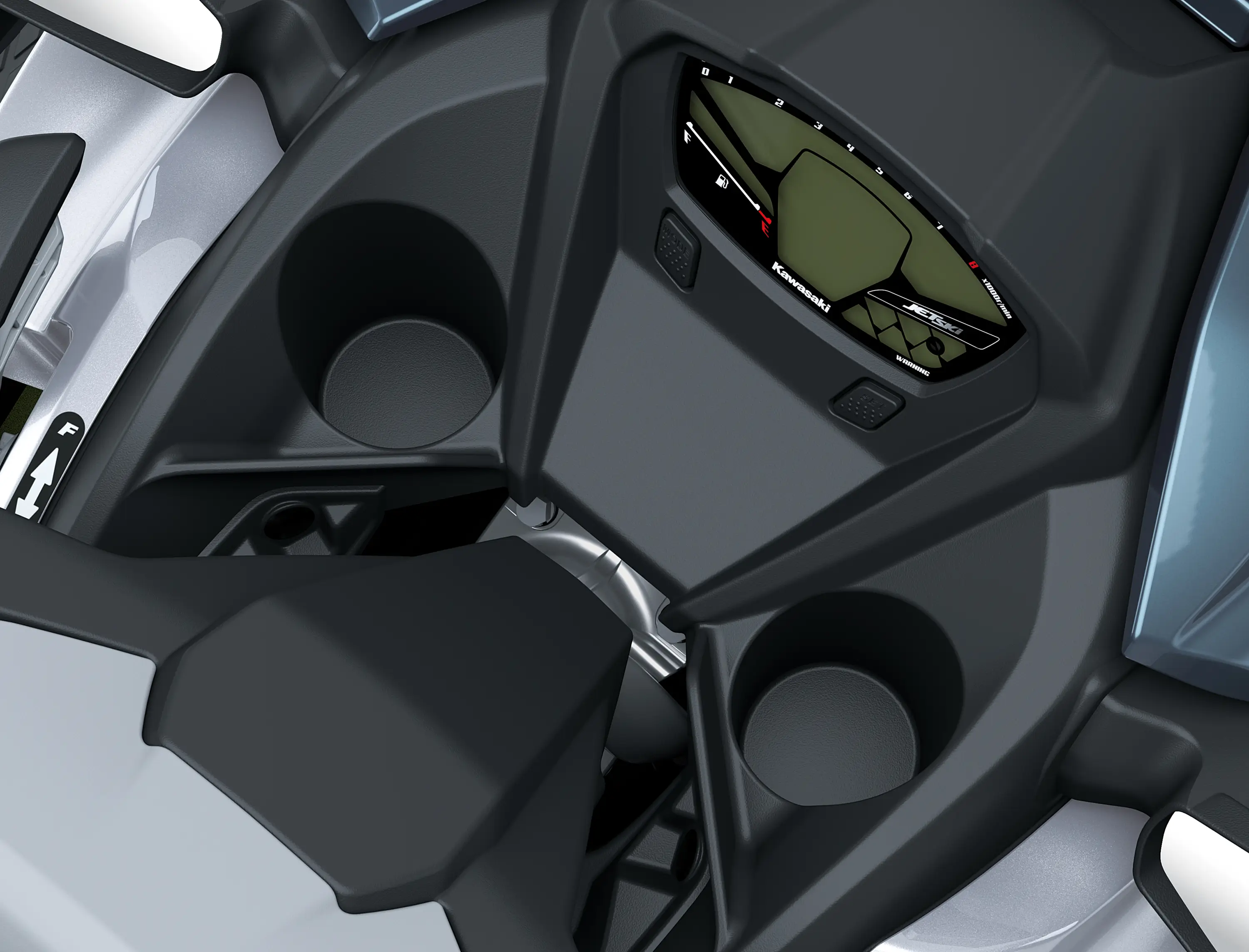 Cupholders in a watercraft in a white studio background.
