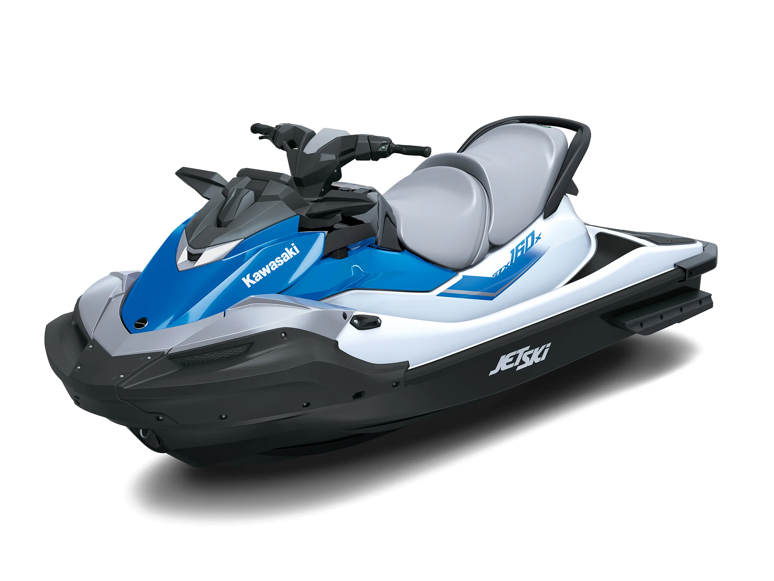 Three-quarter front angle of a personal watercraft staged in a white studio background.