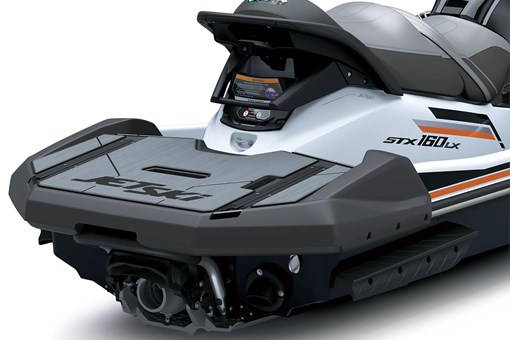 Rear angle of a personal watercraft staged in a white studio background. opens in a new window