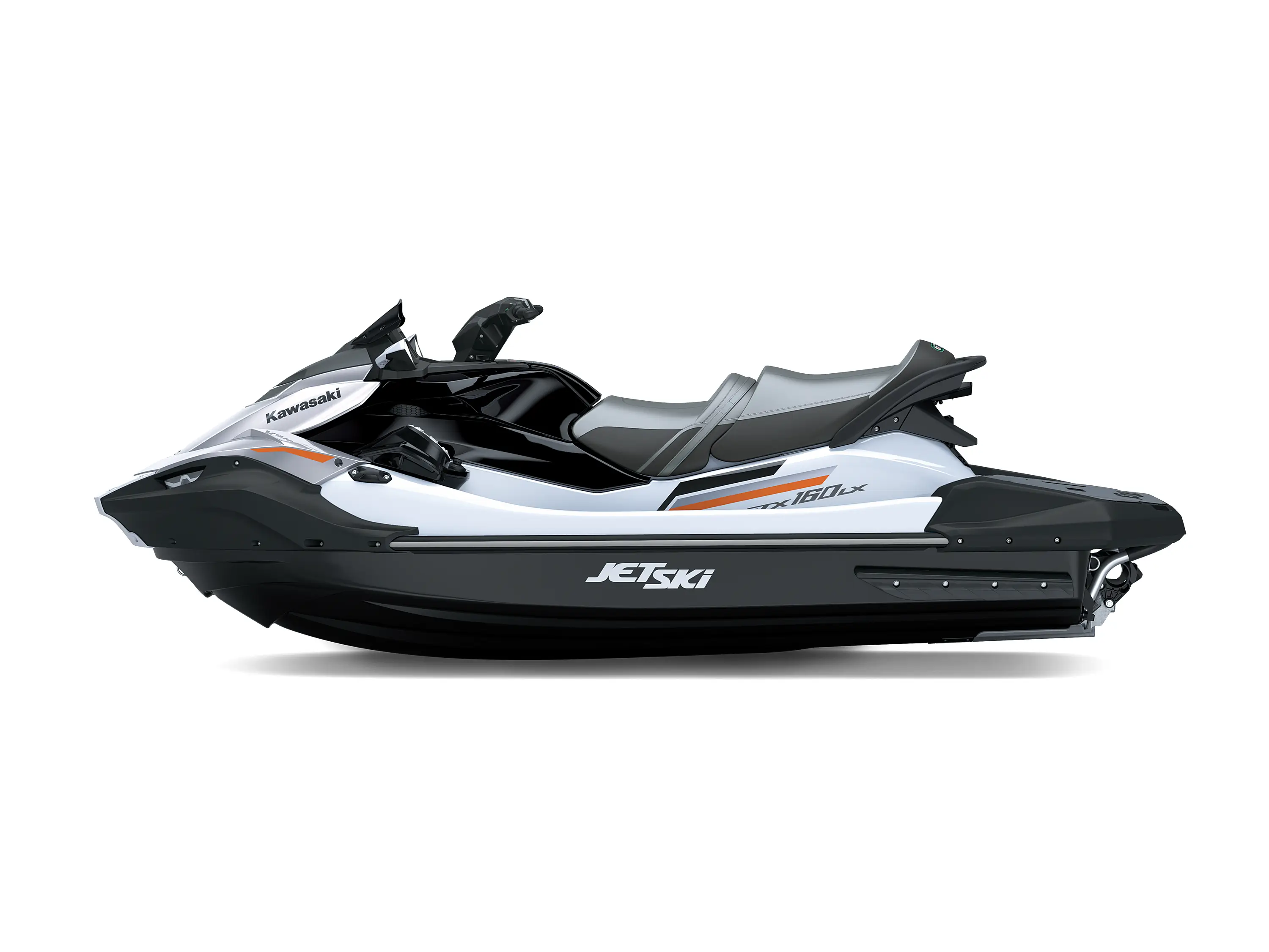Profile angle of a personal watercraft staged in a white studio background.