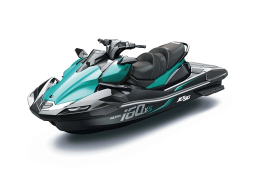 Three-quarter front angle of a personal watercraft staged in a white studio background. opens in a new window