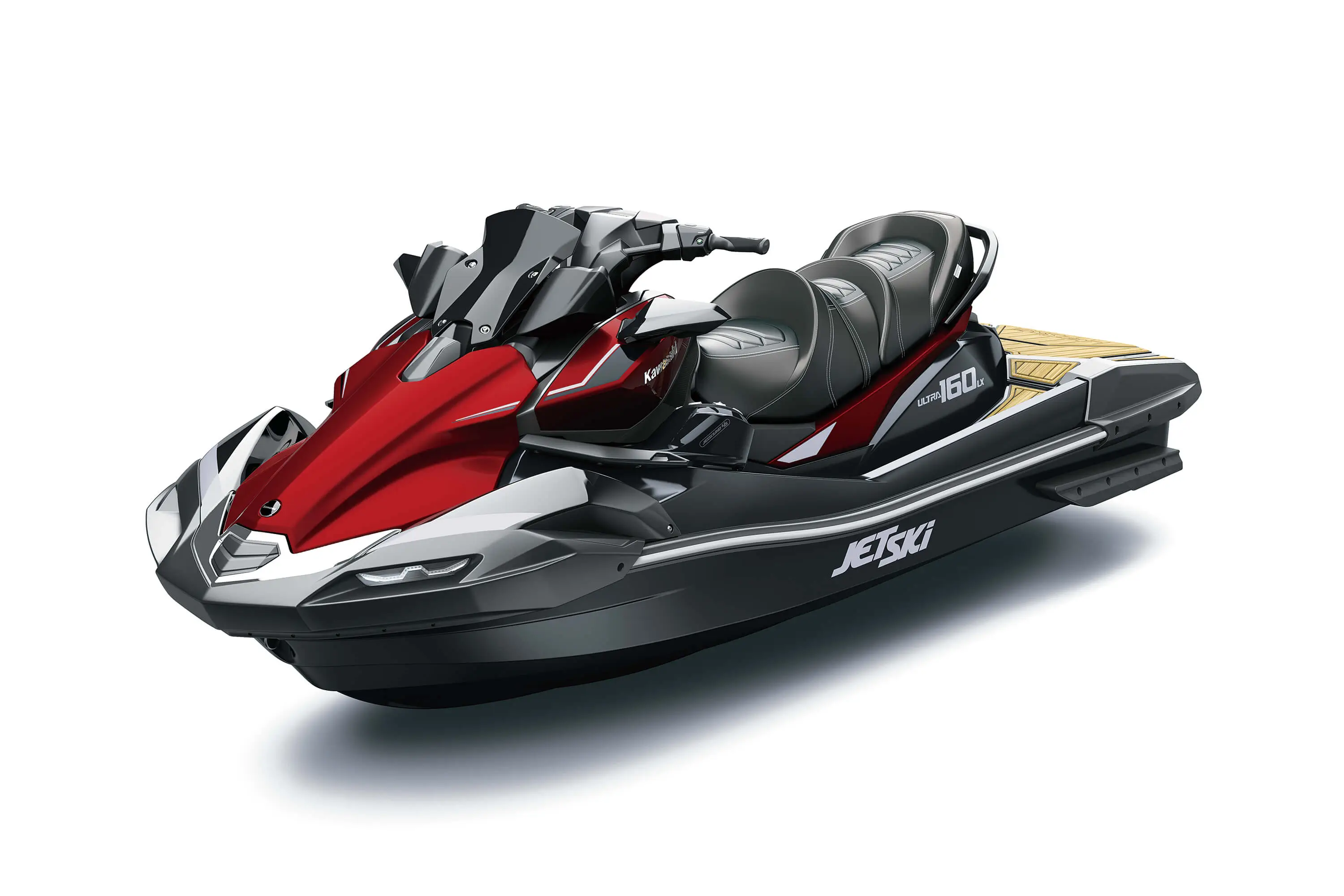 Three-quarter front angle of a personal watercraft staged in a white studio background.