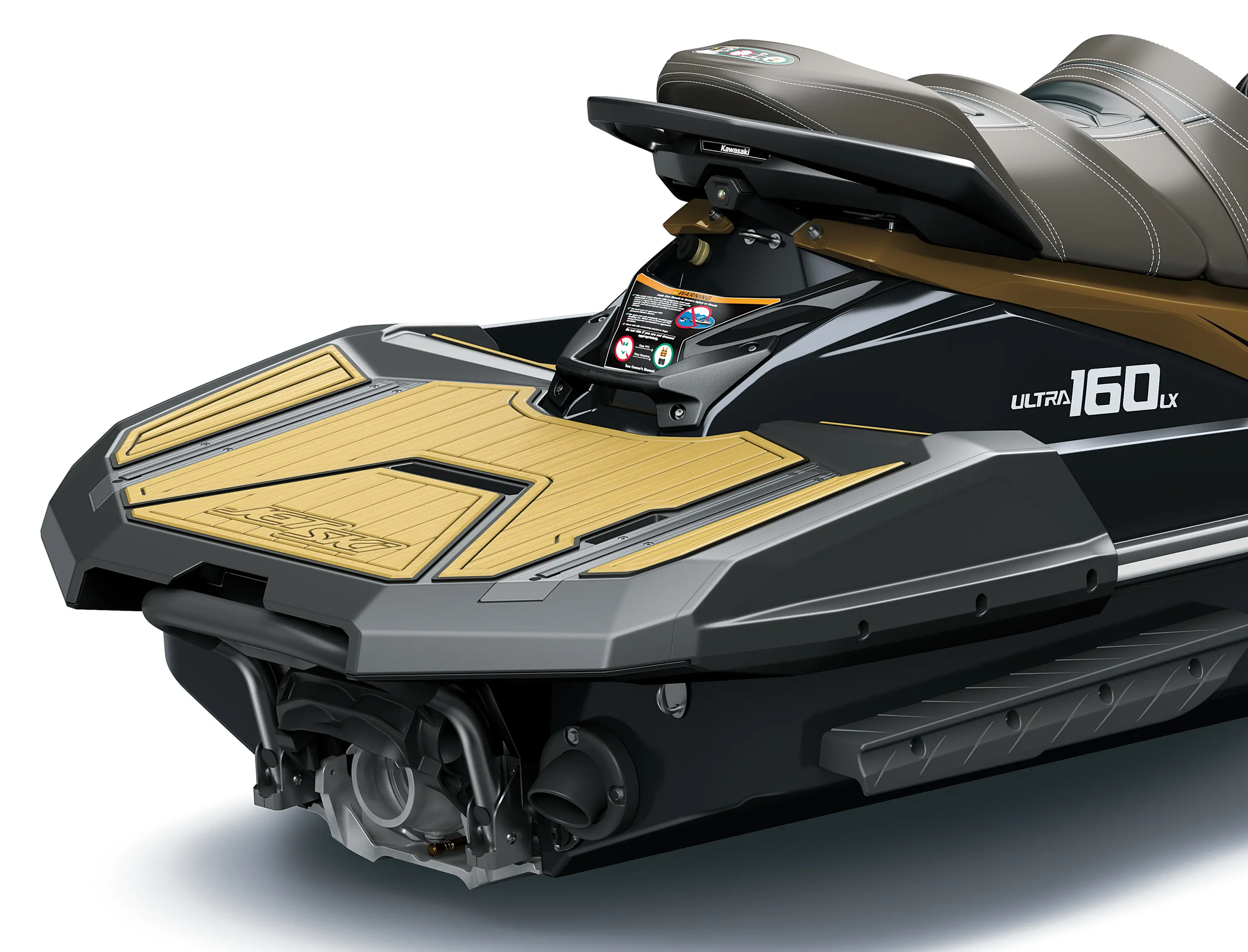 Rear deck of a personal watercraft staged in a white studio background.