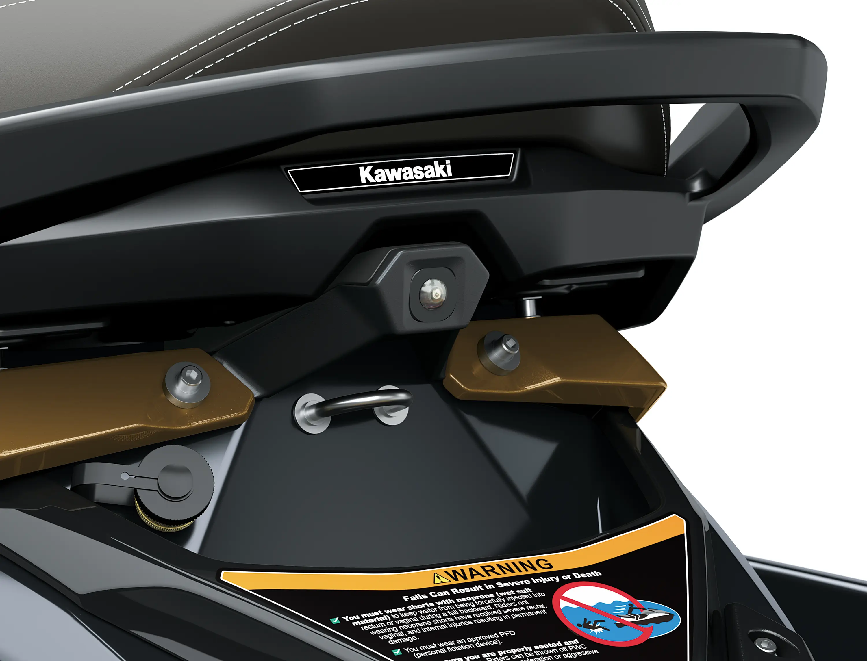 Rearview camera of a personal watercraft staged in a white studio background.