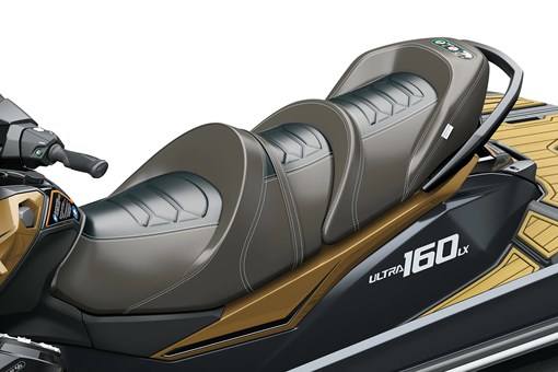 Seat of a personal watercraft staged in a white studio background. opens in a new window