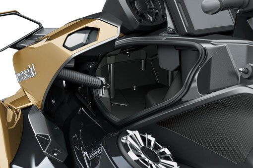 Front left of a personal watercraft staged in a white studio background. opens in a new window
