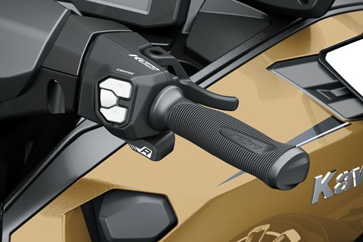 Handlebar of a personal watercraft staged in a white studio background. opens in a new window