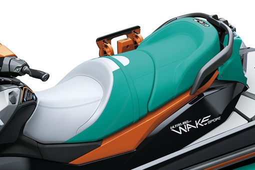 Seat of a personal watercraft staged in a white studio background. opens in a new window