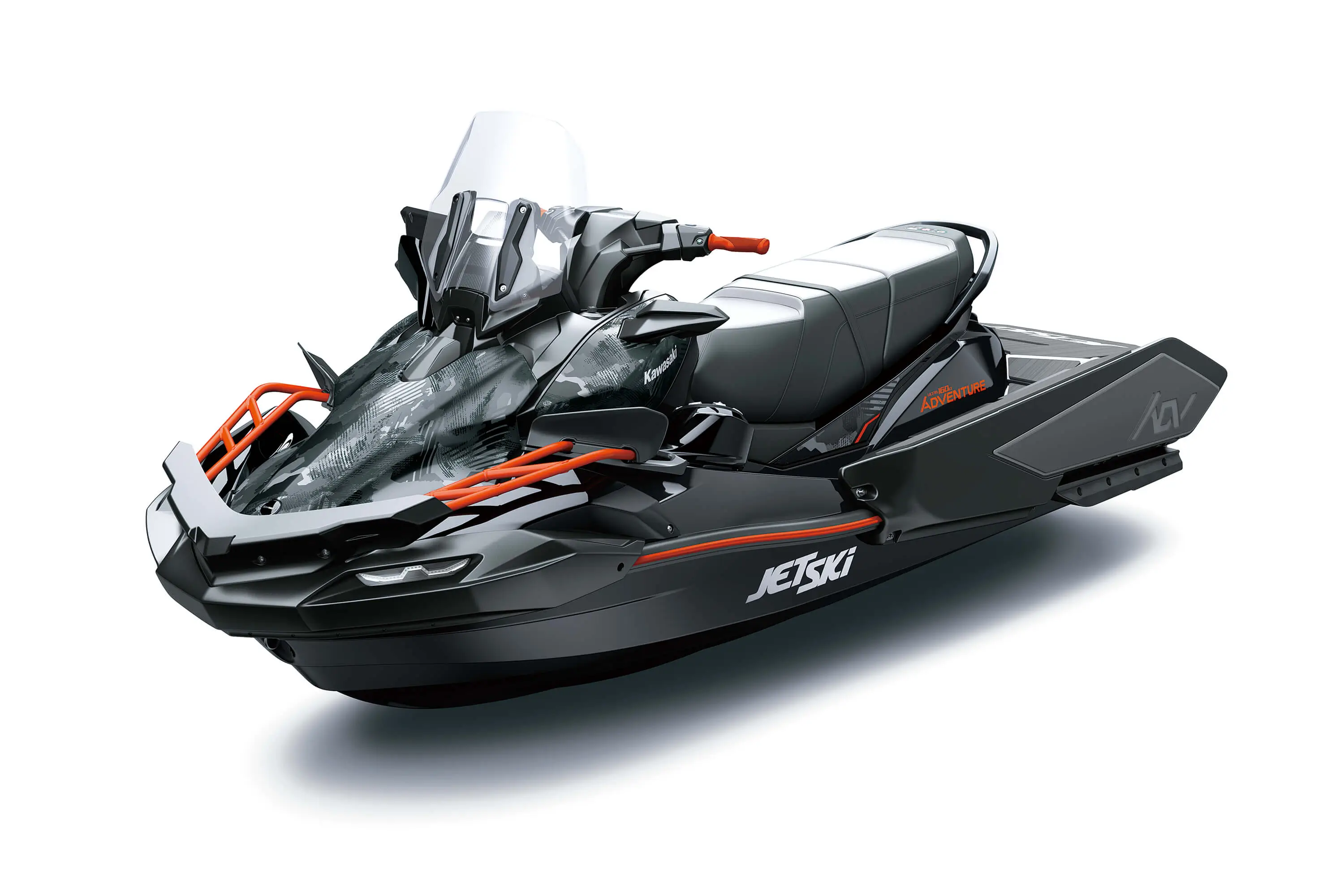 Three-quarter front angle of a personal watercraft staged in a white studio background.