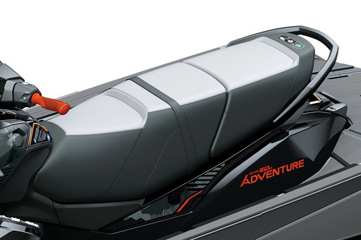 Seat of a personal watercraft staged in a white studio background. opens in a new window