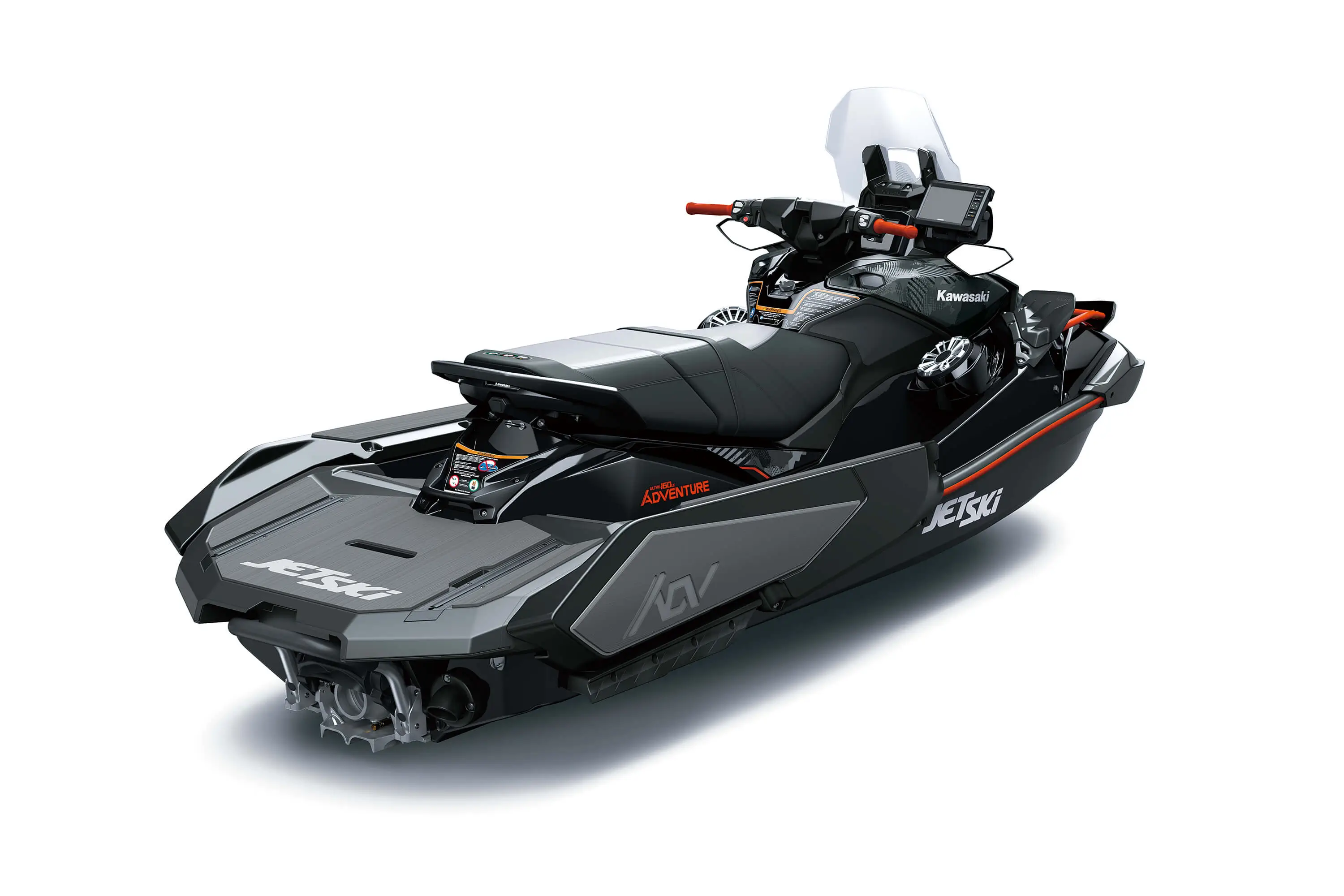 Three-quarter rear angle of a personal watercraft staged in a white studio background.