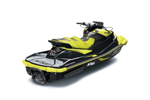 Three-quarter rear angle of a personal watercraft staged in a white studio background. opens in a new window