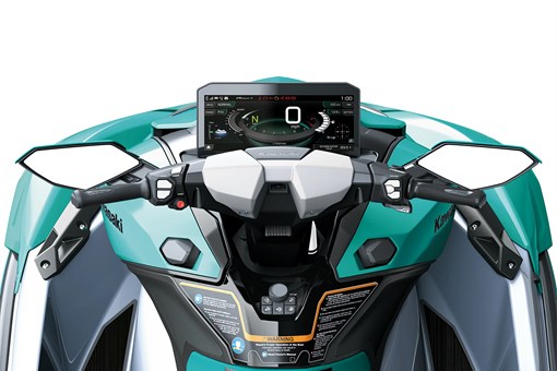 Rider POV of a personal watercraft staged in a white studio background. opens in a new window
