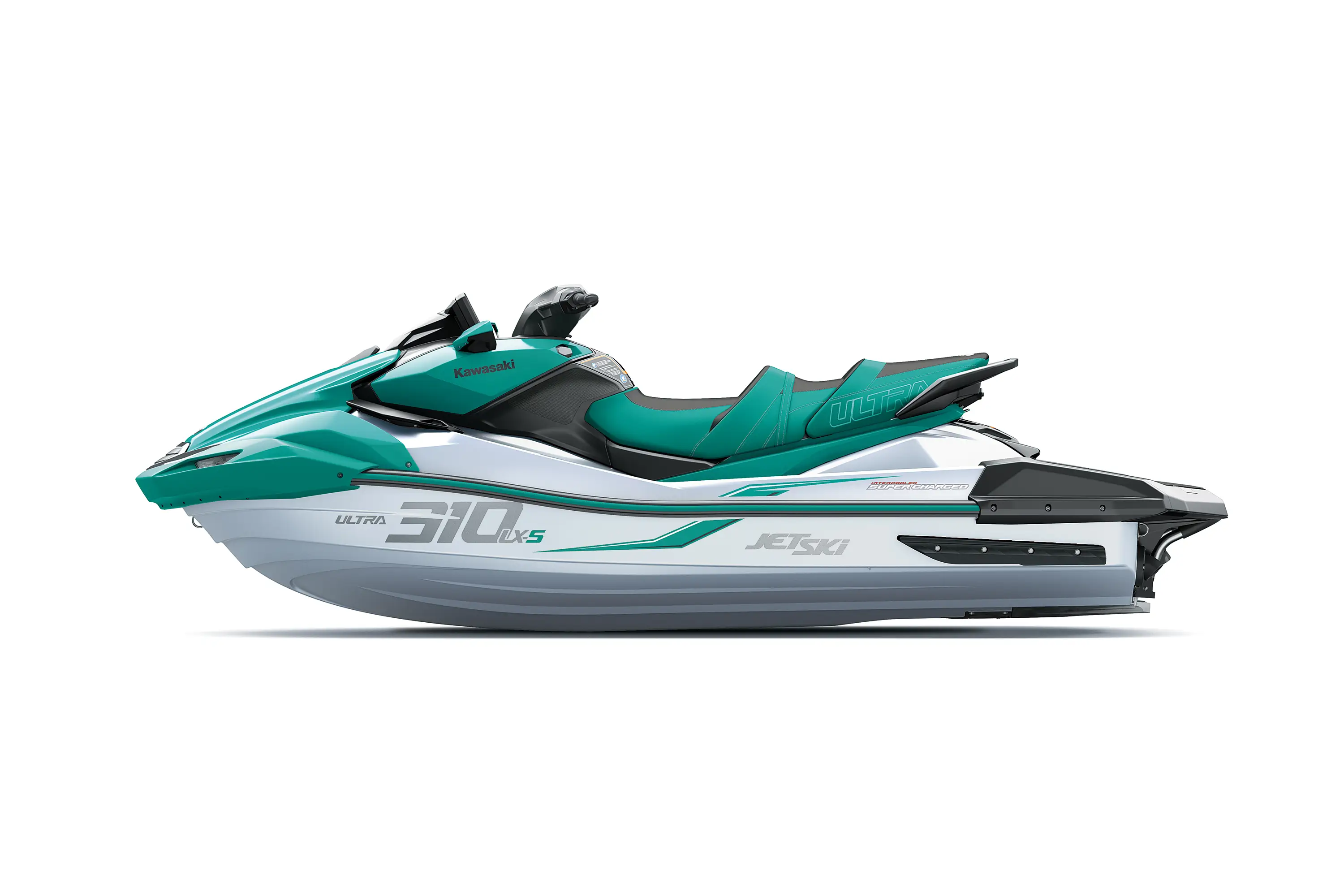 Profile angle of a personal watercraft staged in a white studio background.