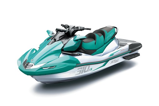 Three-quarter front angle of a personal watercraft staged in a white studio background. opens in a new window