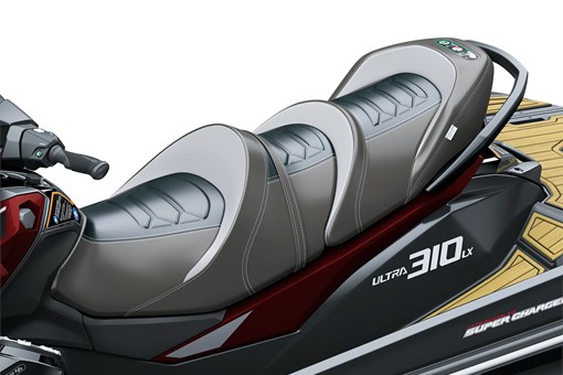 Seat of a personal watercraft staged in a black studio background. opens in a new window