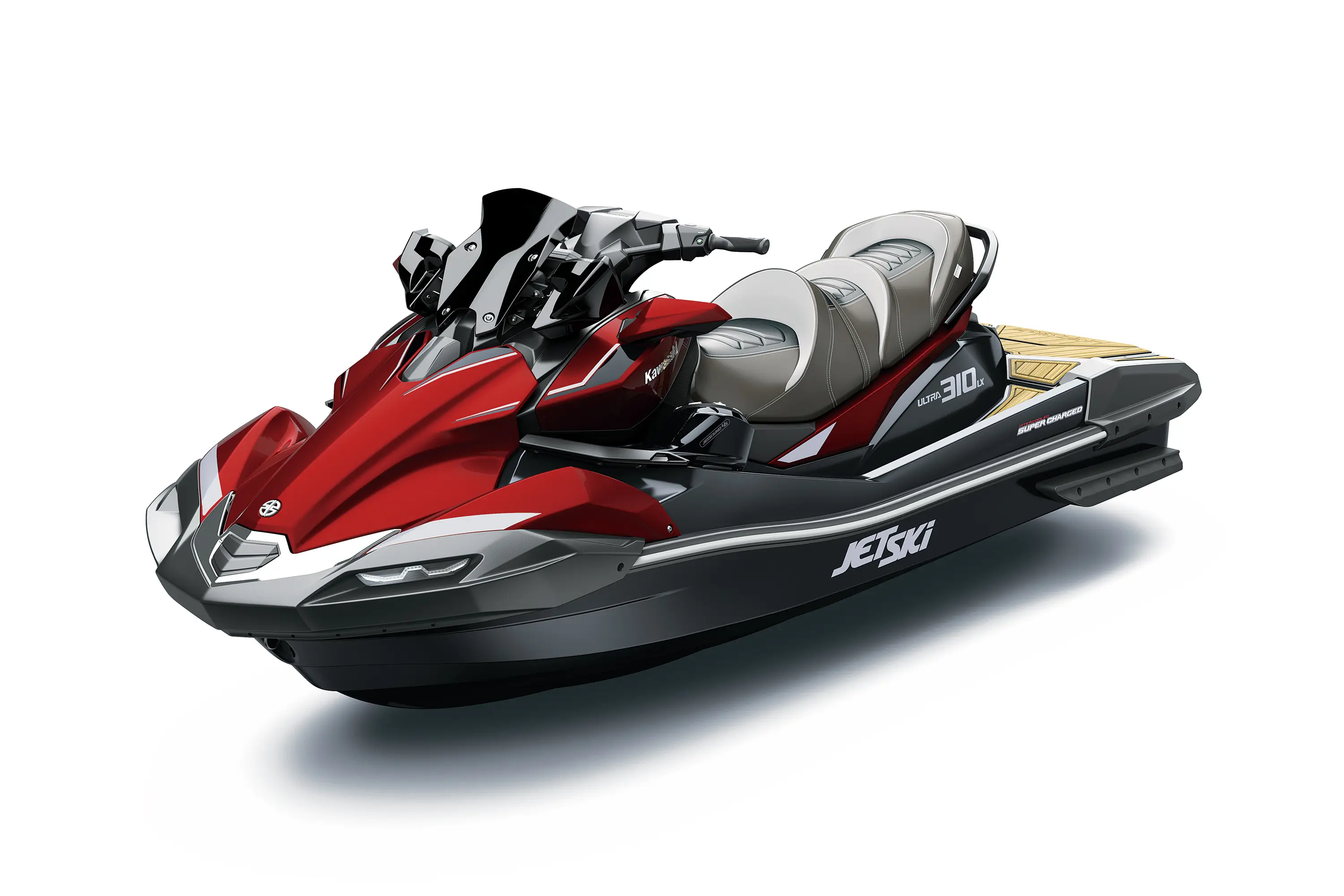 Three-quarter front angle of a personal watercraft staged in a white studio background.