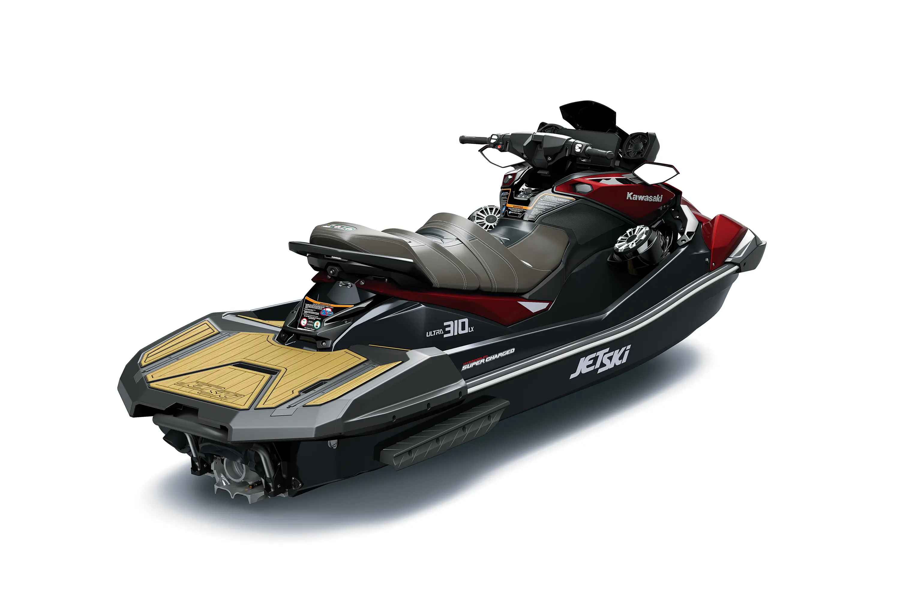 Three-quarter rear angle of a personal watercraft staged in a white studio background.