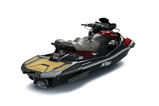 Three-quarter rear angle of a personal watercraft staged in a white studio background. opens in a new window