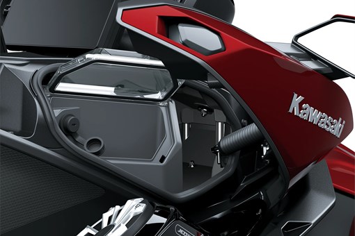 Detail of a personal watercraft staged in a black studio background. opens in a new window