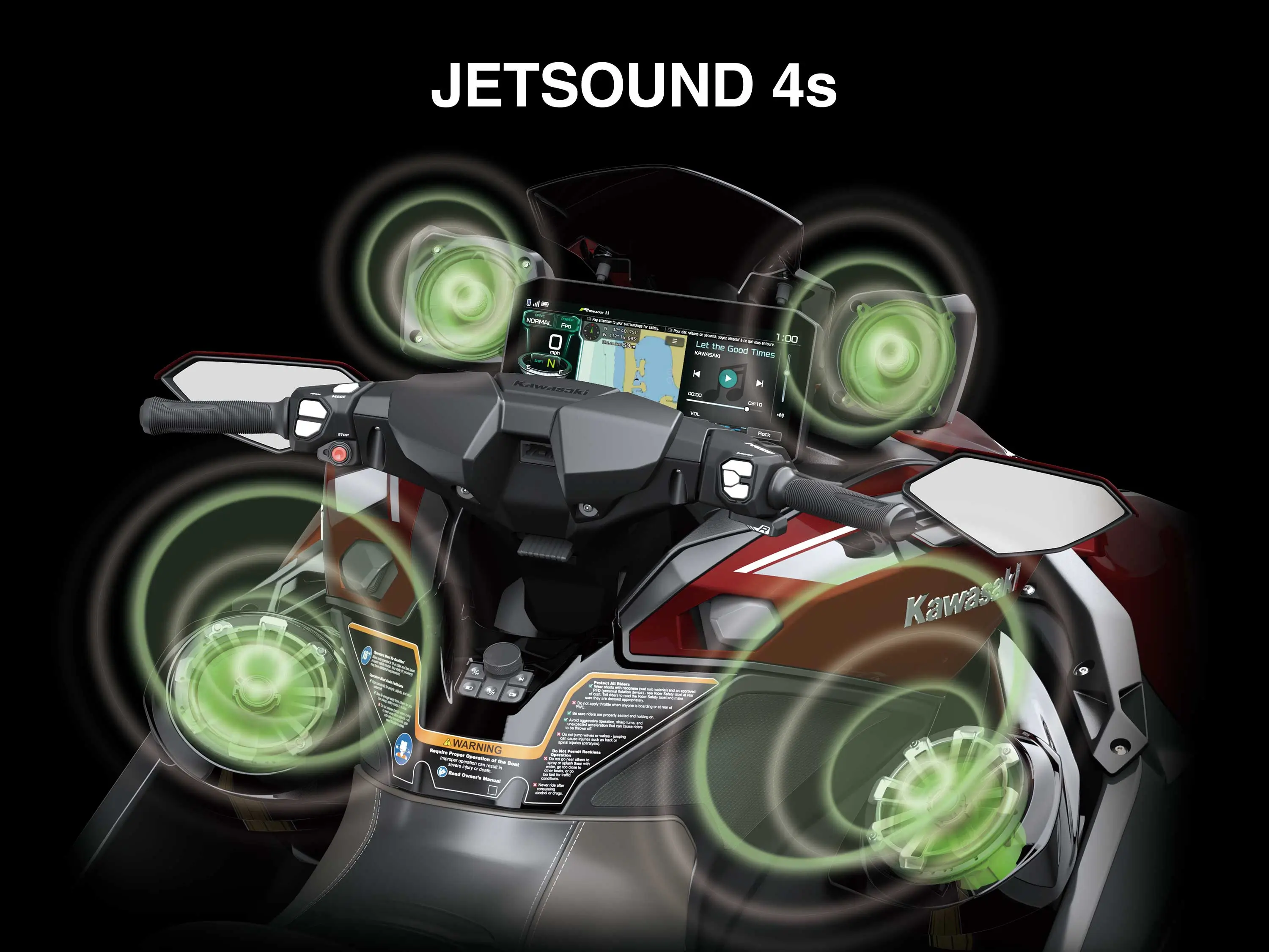 Graphic treatment of personal watercraft JET SOUND 4s.