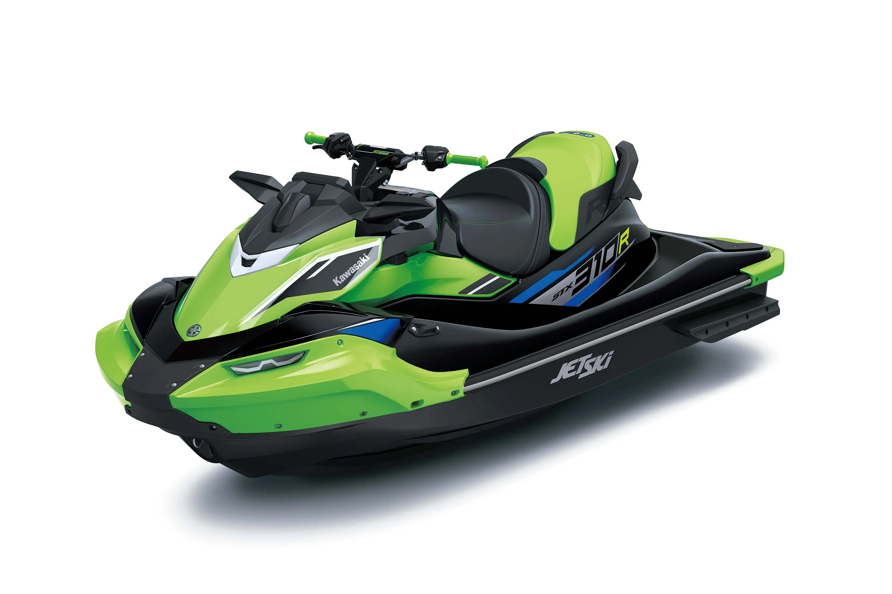 Three-quarter front angle of a personal watercraft staged in a white studio background.