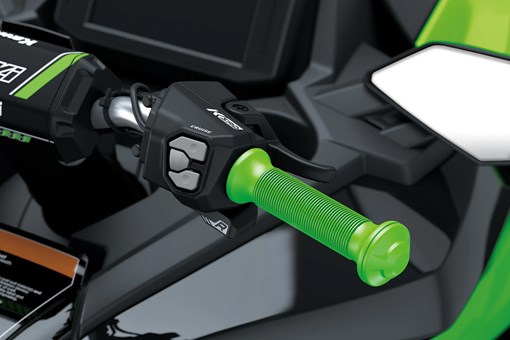 Handlebar detail of personal watercraft. opens in a new window