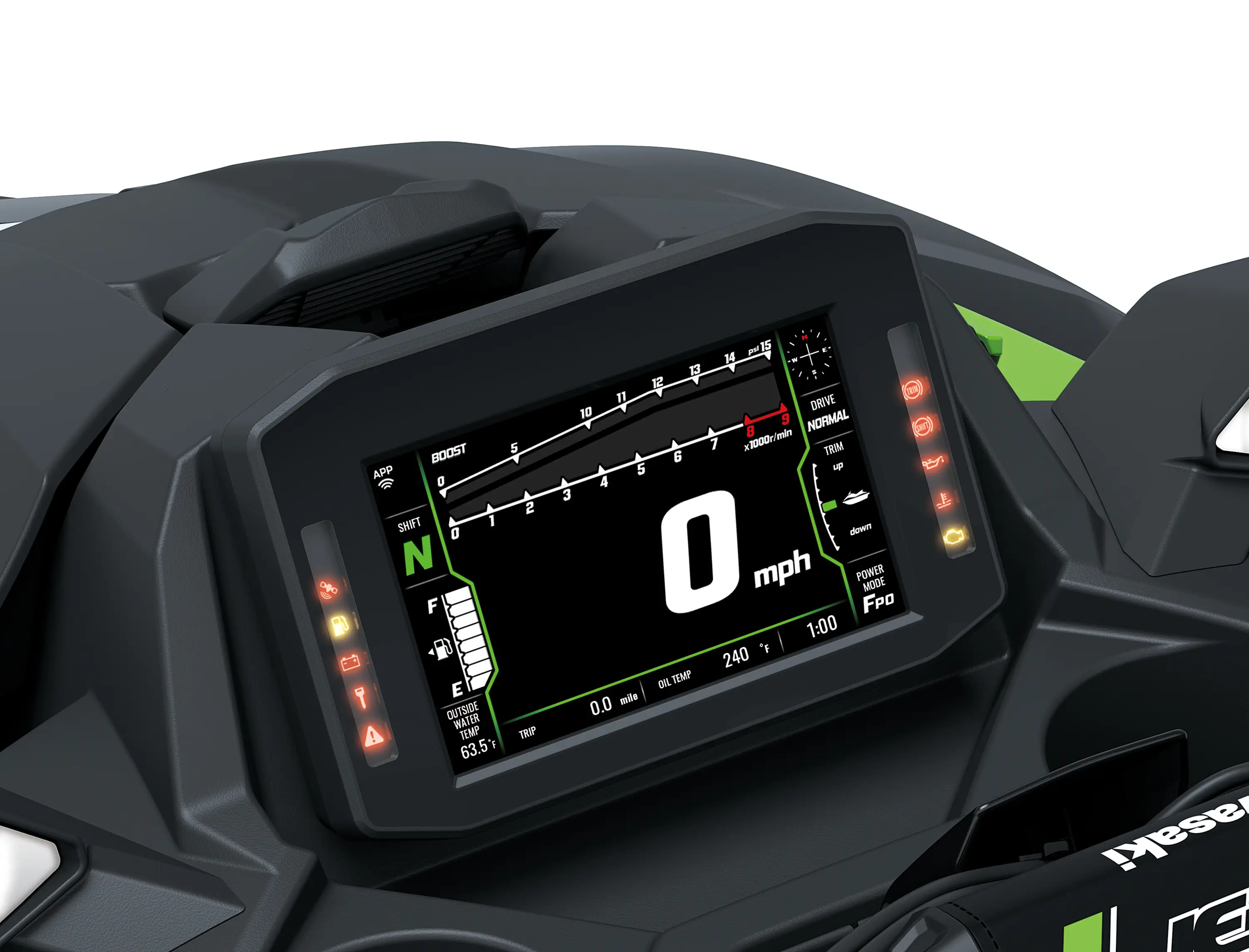TFT screen of a personal watercraft