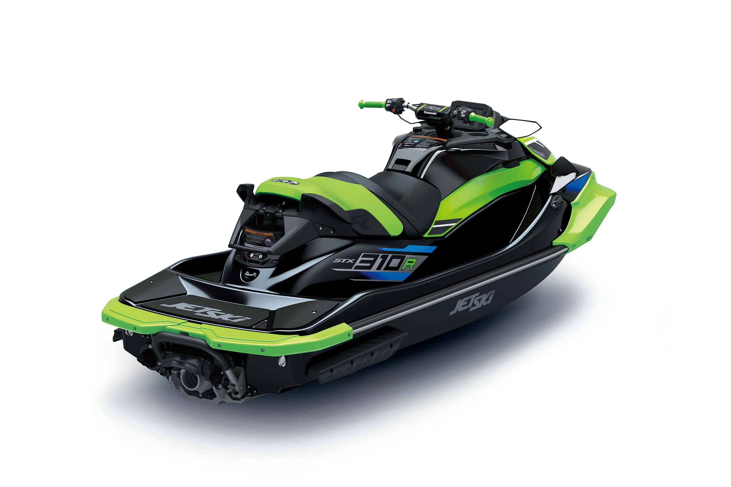 Three-quarter rear angle of a personal watercraft staged in a white studio background.
