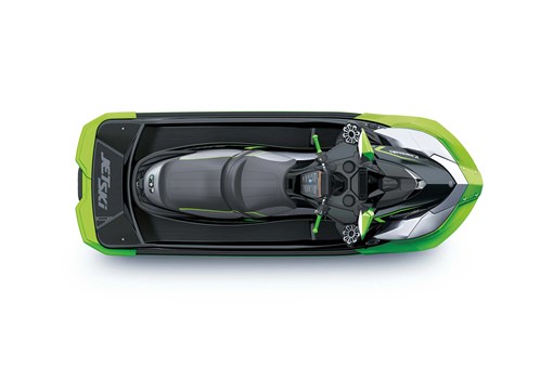 Overhead angle of a personal watercraft staged in a white studio background. opens in a new window