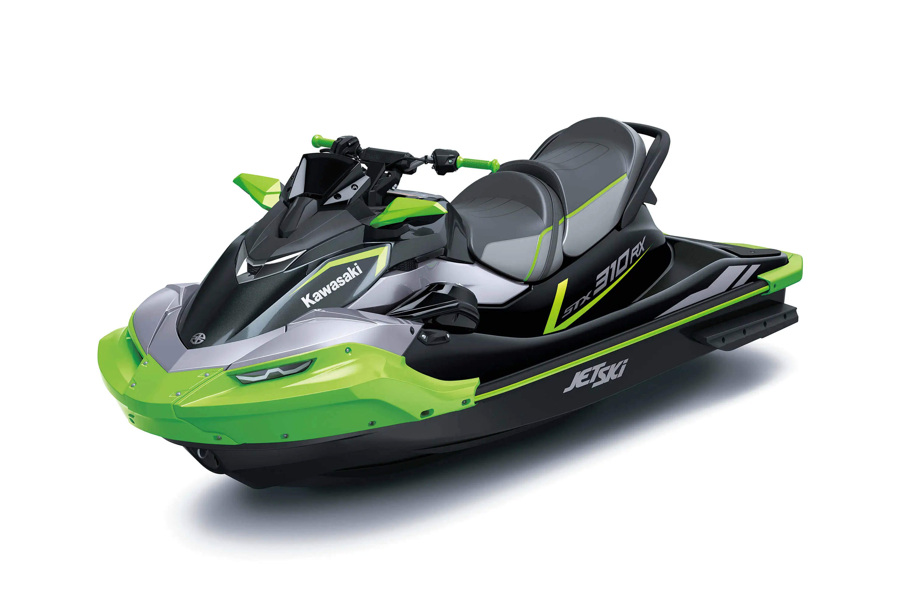 Three-quarter front angle of a personal watercraft staged in a white studio background.