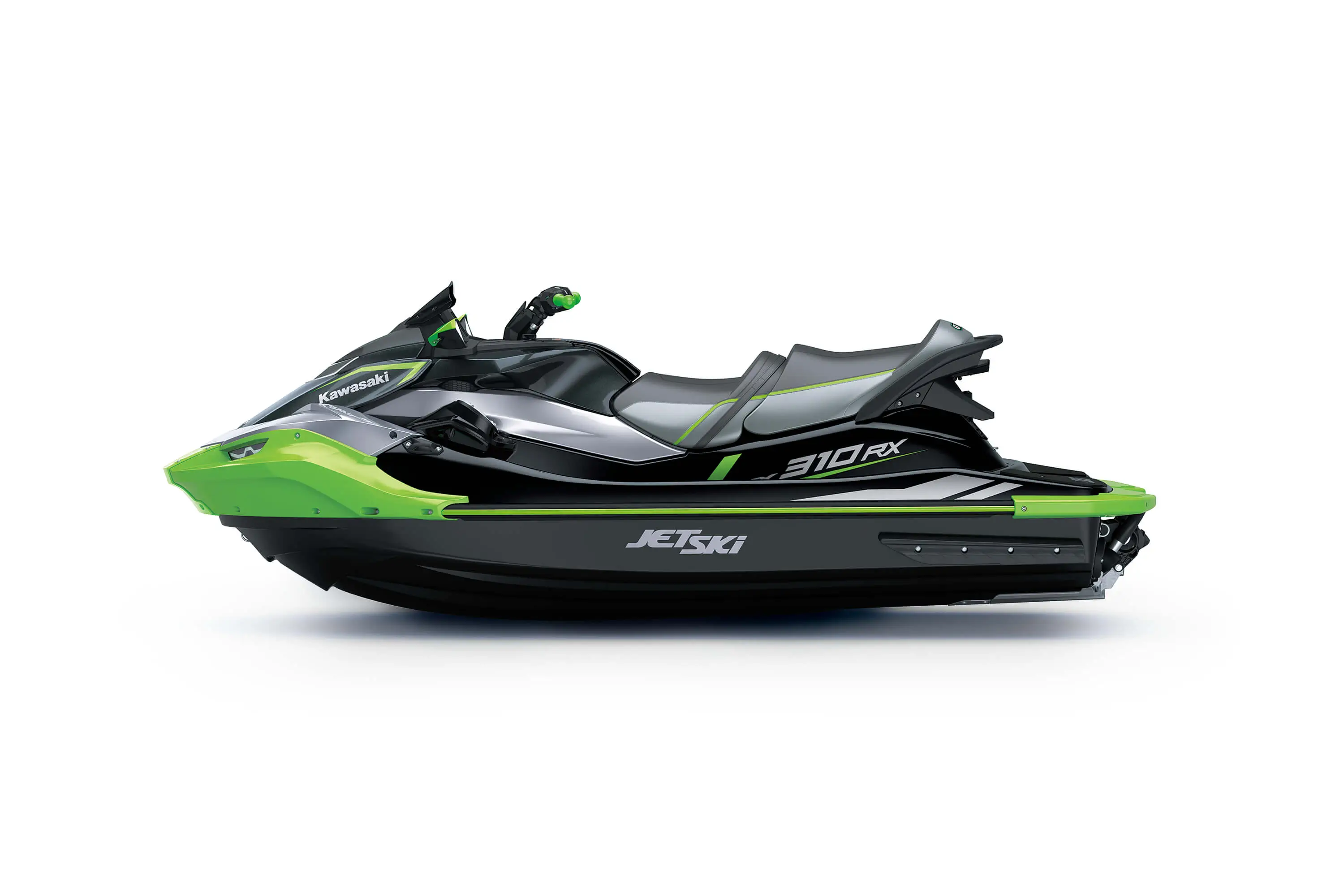 Profile angle of a personal watercraft staged in a white studio background.
