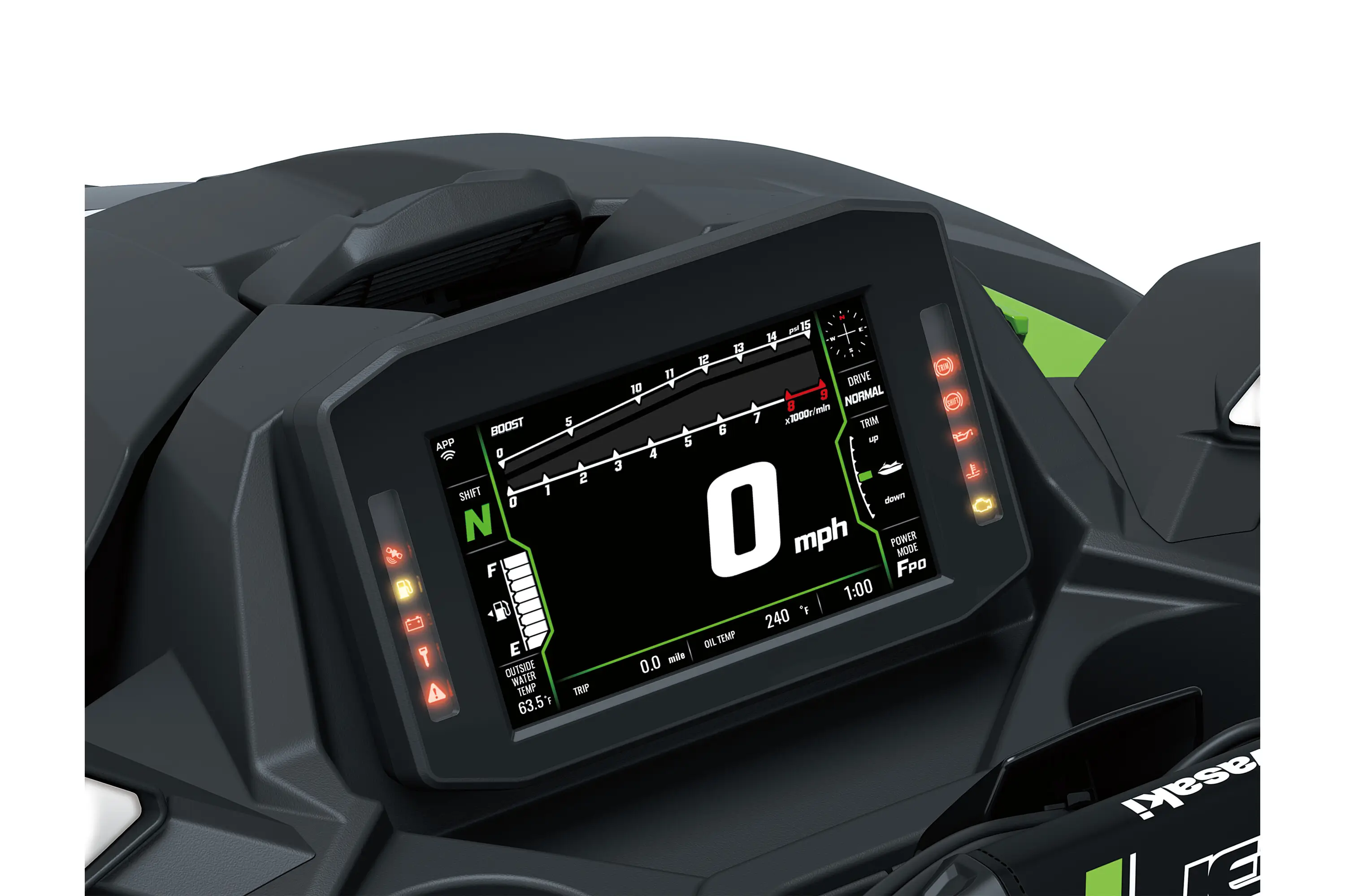 TFT screen of a personal watercraft